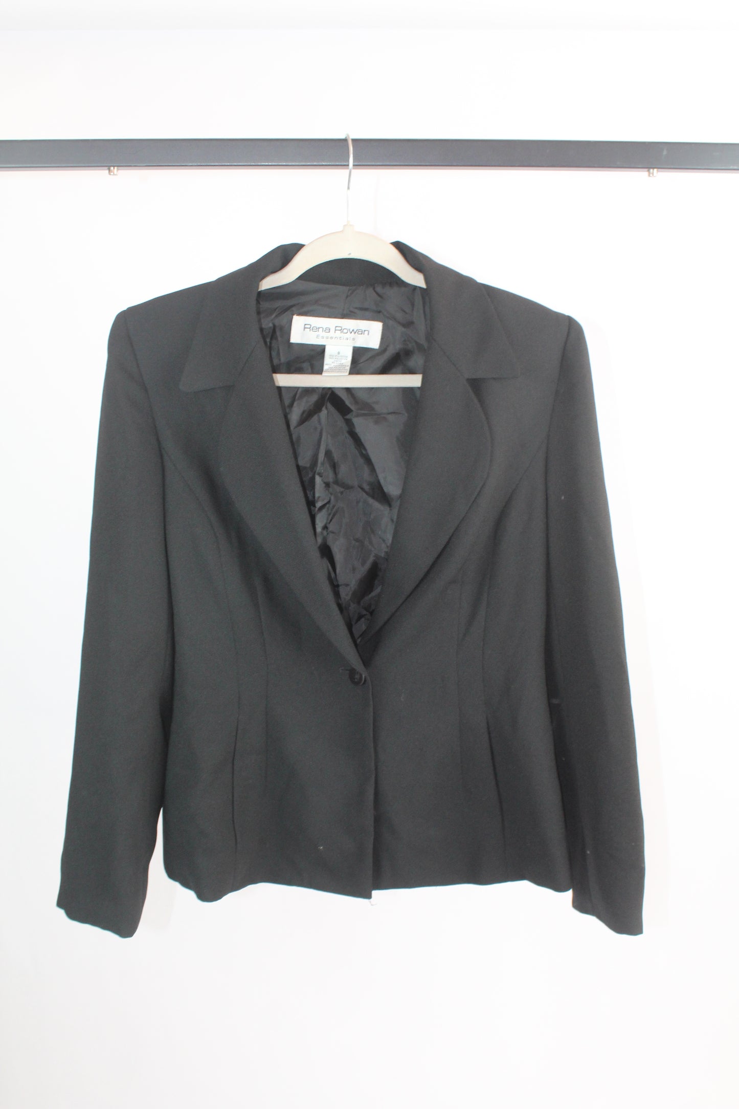Women's Vintage Black Padded Blazer Rena Rowan Size 8
