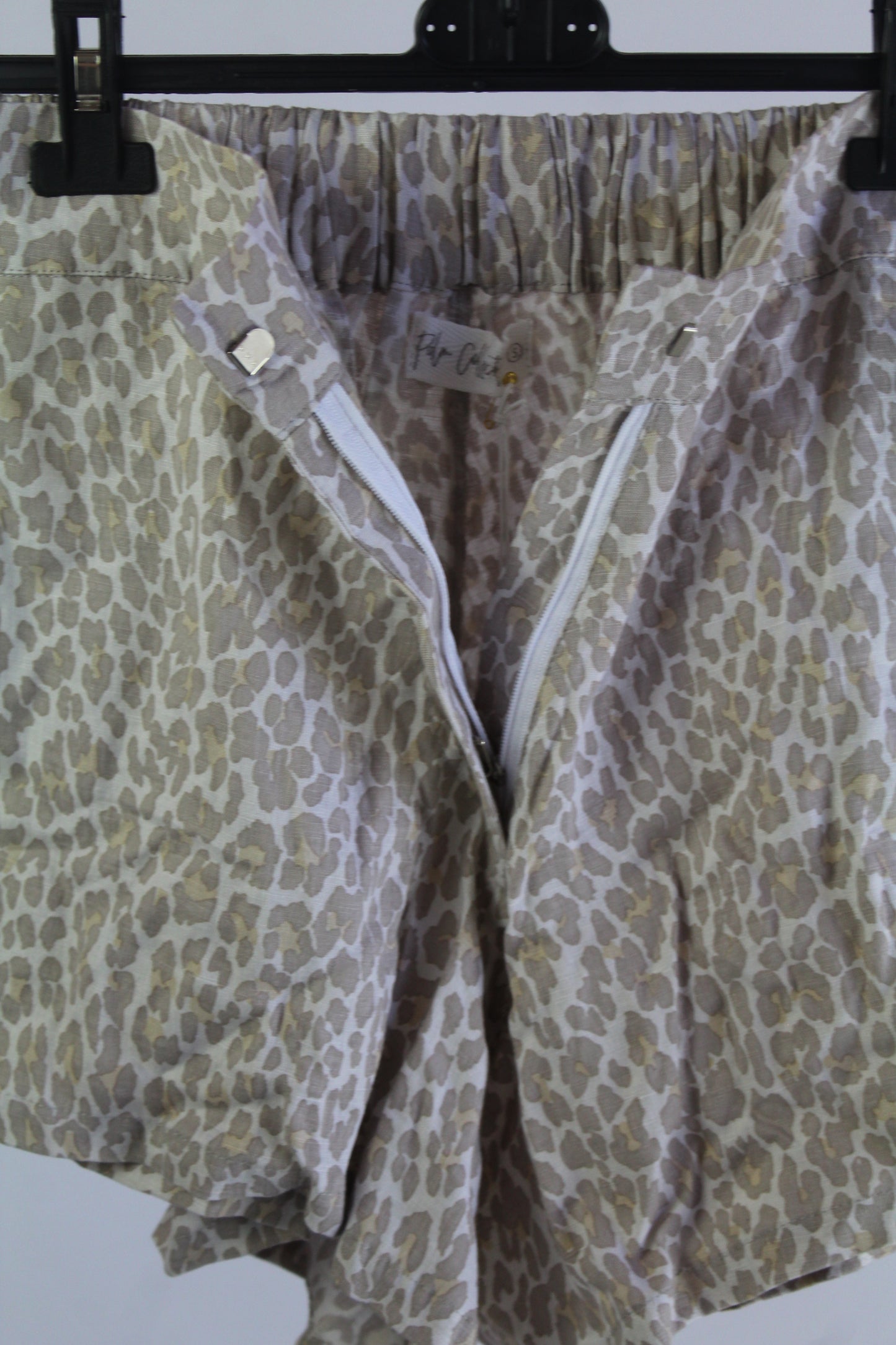 Palm Collective Sustainable Linen Cheetah Print Shorts Women's Size Small