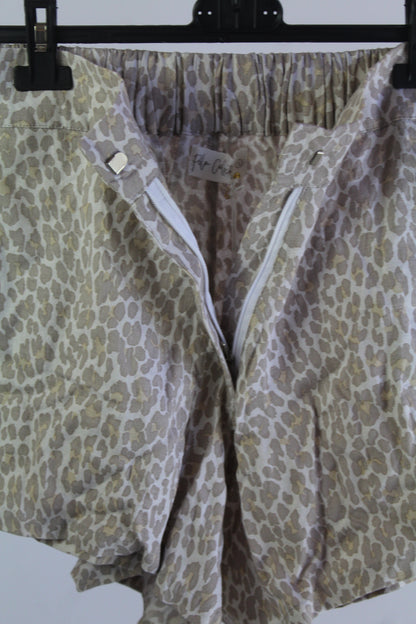 Palm Collective Sustainable Linen Cheetah Print Shorts Women's Size Small