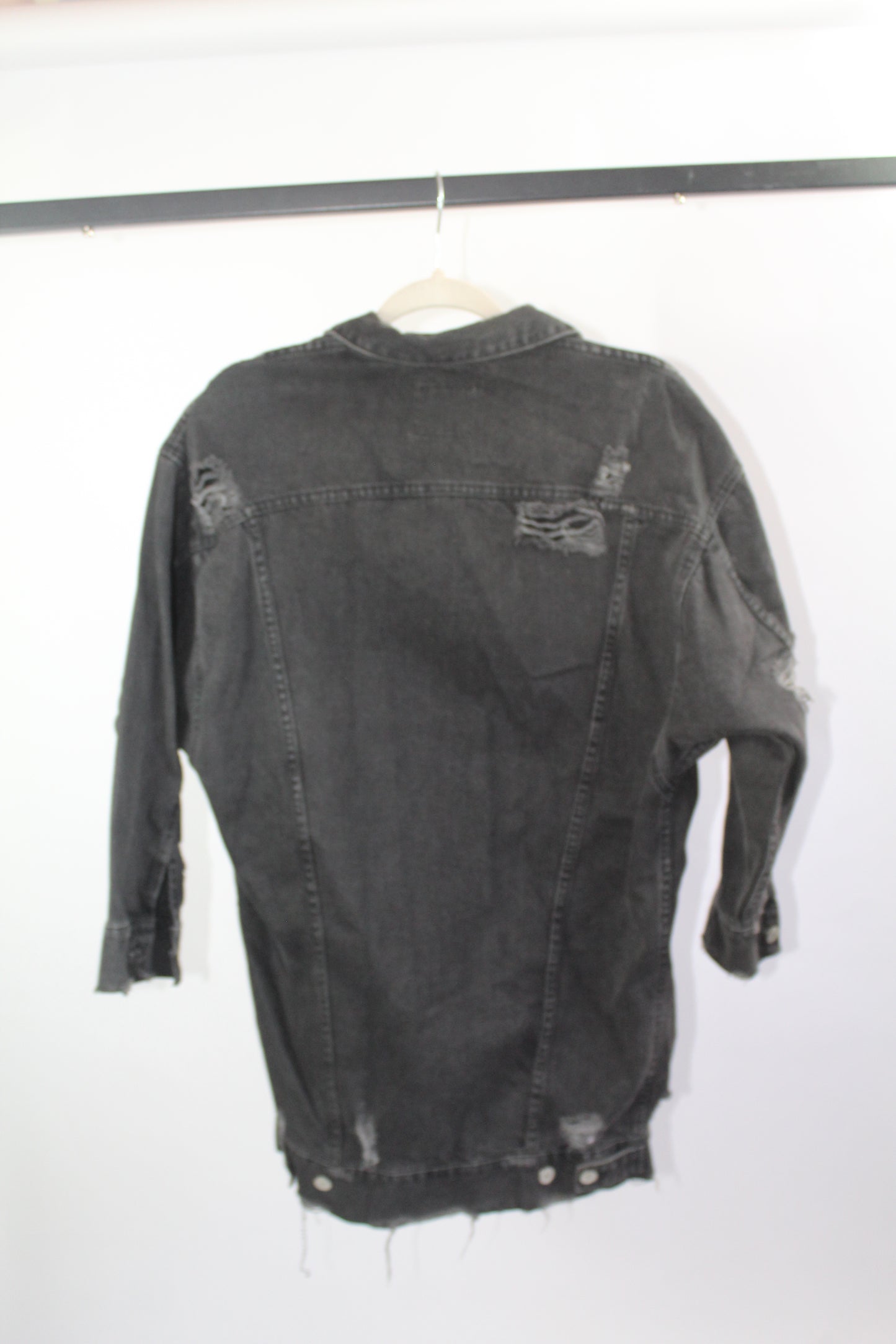 Women's Zara Trafaluc Denim Distressed Jacket Size Small