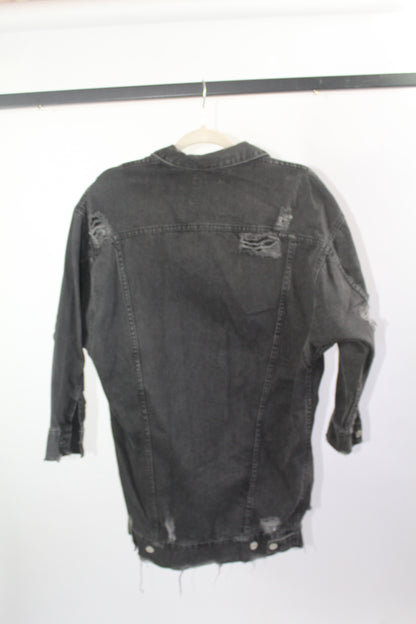 Women's Zara Trafaluc Denim Distressed Jacket Size Small