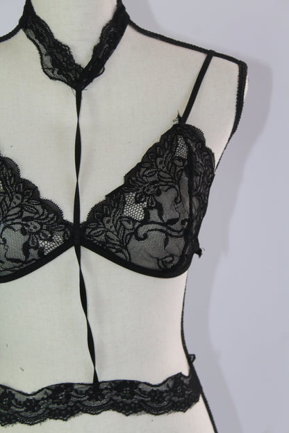 Black Lace Lingerie - Thrifted New in Bag - Sizes Vary