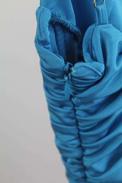 Zara Silk Blue Women's Mini Dress Size Small