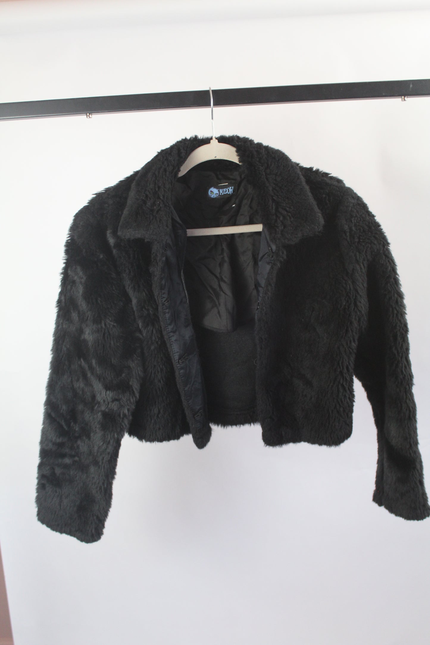Women's Black Fur Sweater Size Large