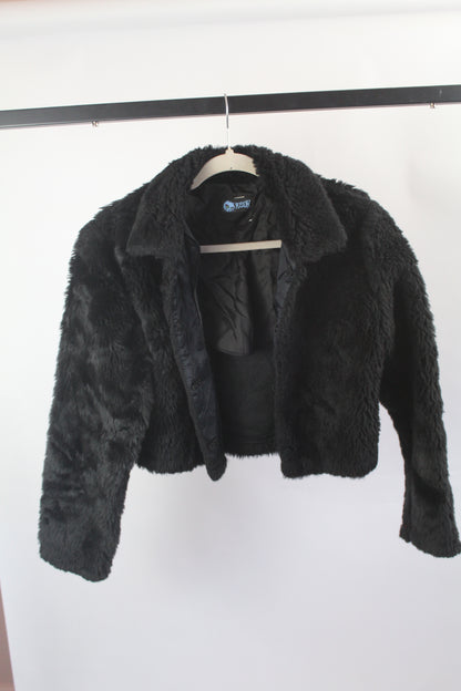 Women's Black Fur Sweater Size Large