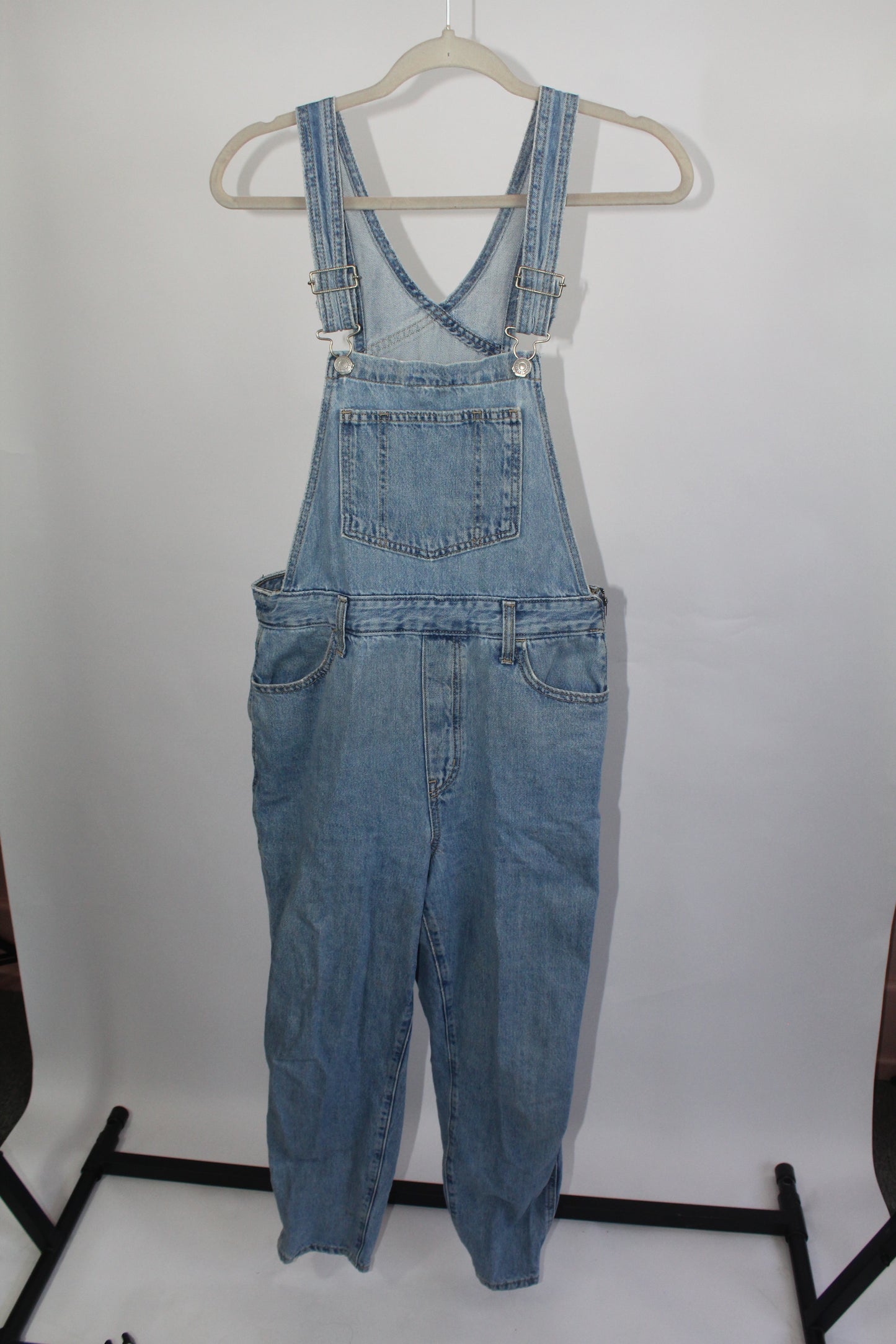 Women's Levi Denim Overalls Partially Distressed Size Medium