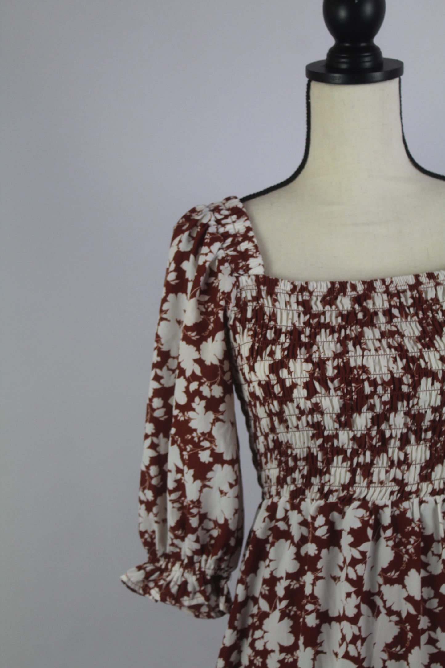 White and Brown Floral Mini Dress Jessica Simpson Size Small