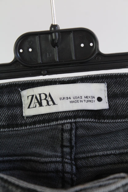 Zara Women's Black Dark Wash Skinny Jeans Size 2