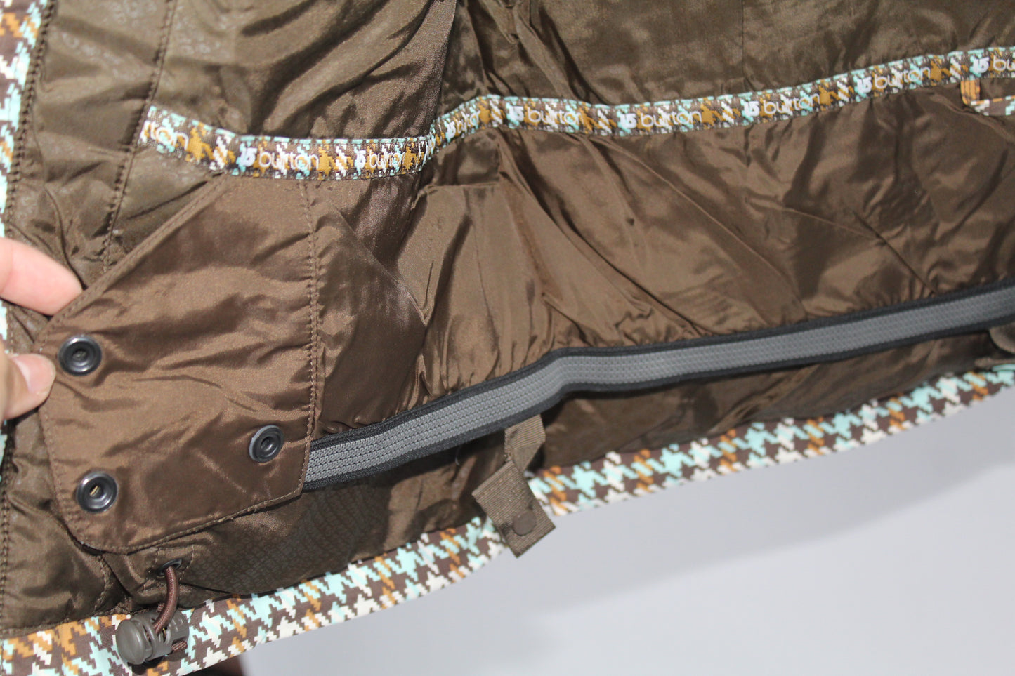 Women's Snow Jacket Burton Brown Plaid Size Small