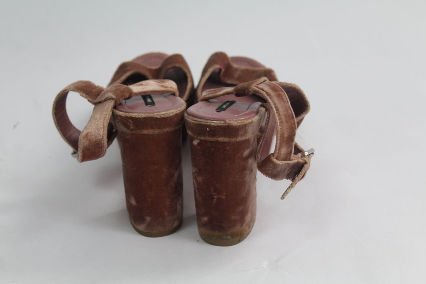 Women's Zara Velvet Chunk Heels Size ?