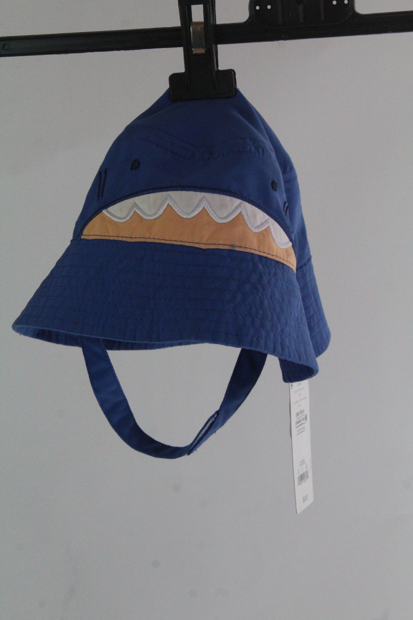 Boys Baby Blue Shark Bucket Hat 12-18M