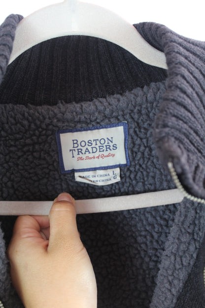 Men's Grey Knit Sweater Boston Traders Size Large