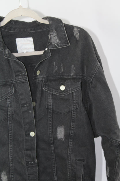 Women's Zara Trafaluc Denim Distressed Jacket Size Small