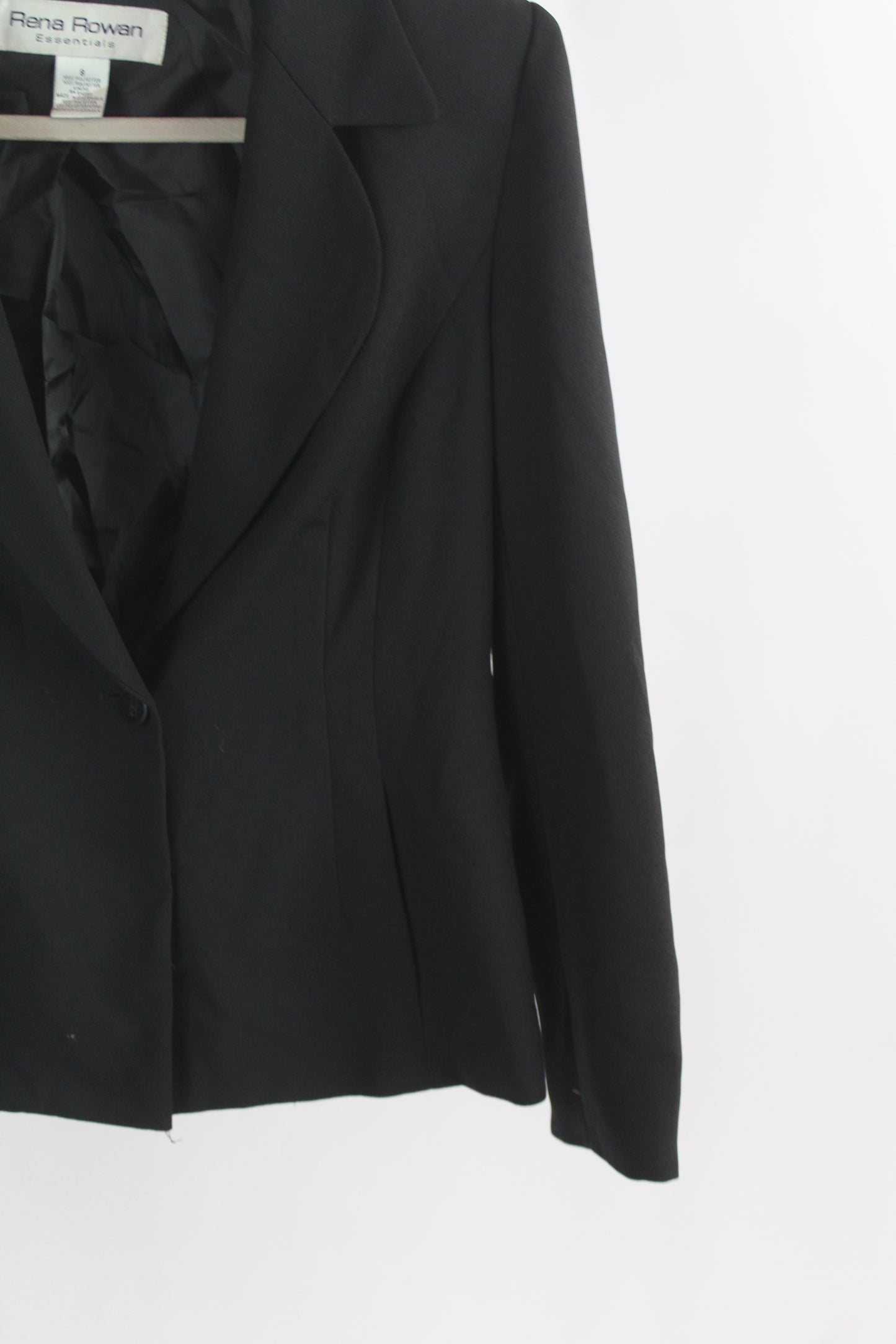 Women's Vintage Black Padded Blazer Rena Rowan Size 8