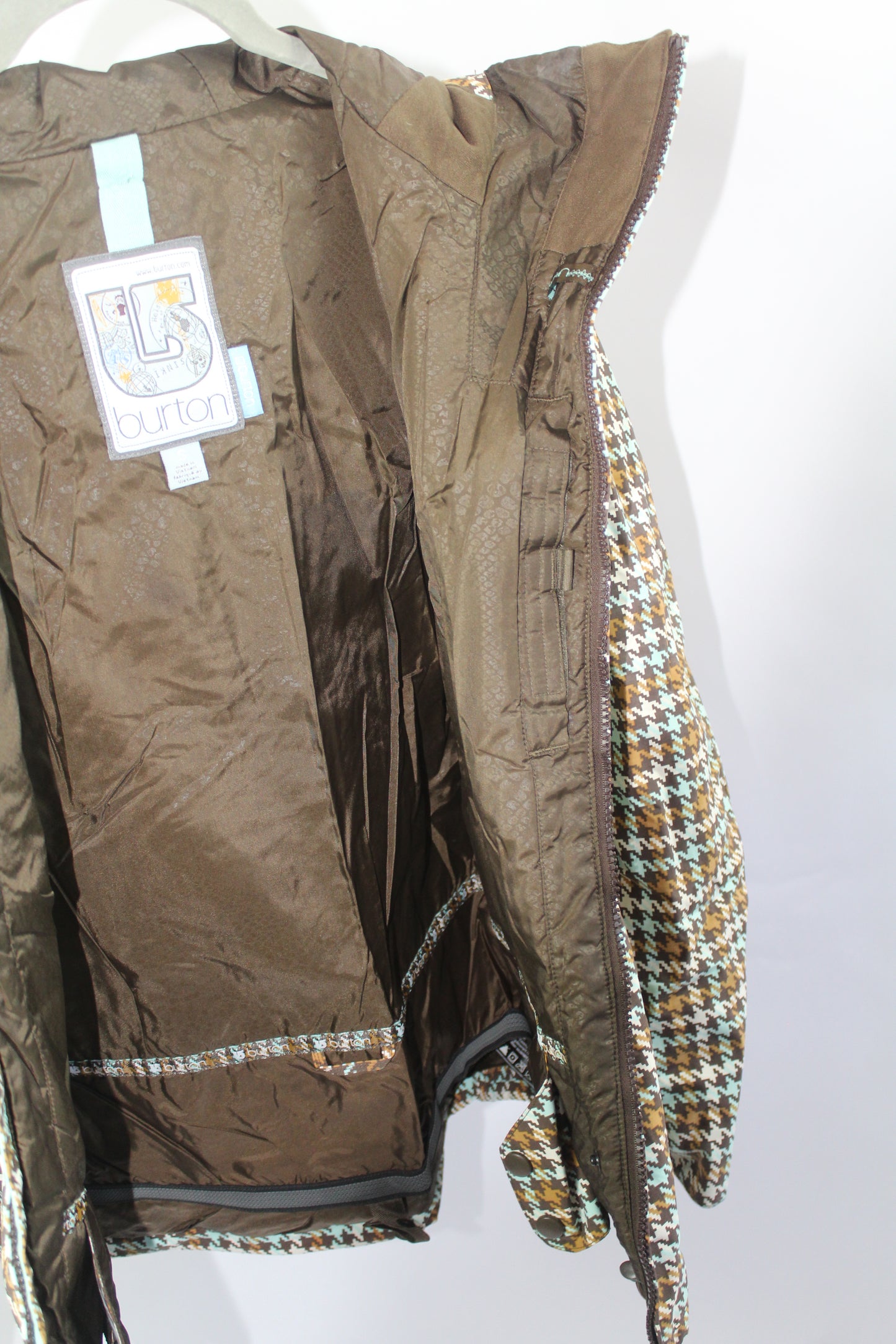 Women's Snow Jacket Burton Brown Plaid Size Small