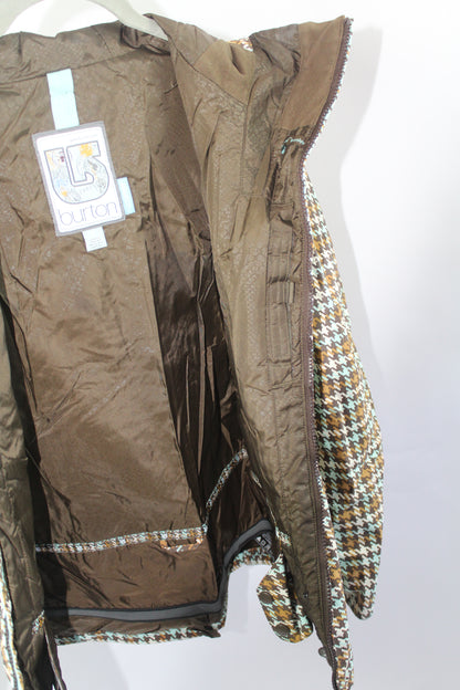 Women's Snow Jacket Burton Brown Plaid Size Small