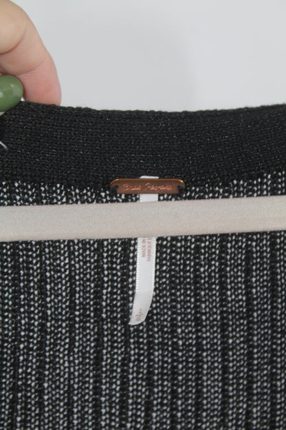 Free People Black Cropped Cardigan Size Large
