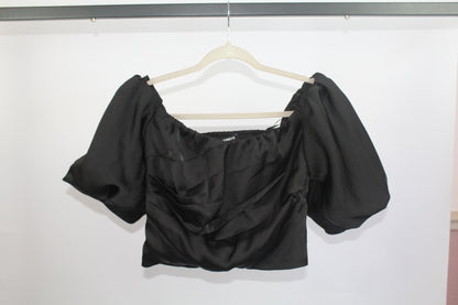 Women's Black Express Top w/Puff Sleeves Size Medium