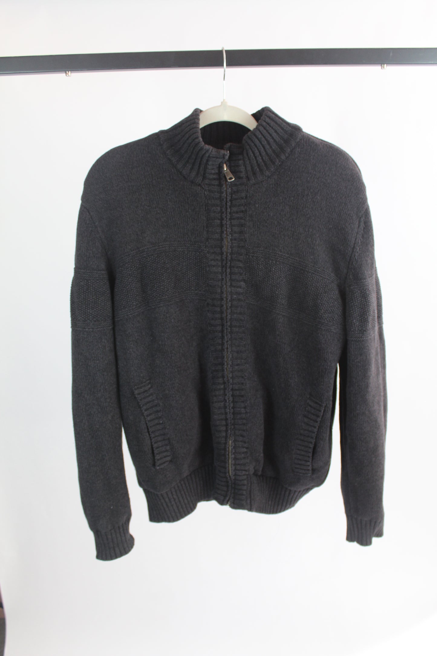 Men's Grey Knit Sweater Boston Traders Size Large