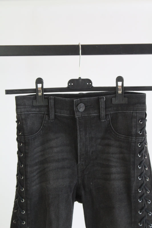 Express Women's Black Denim Ankle Legging High Rise Size 00R