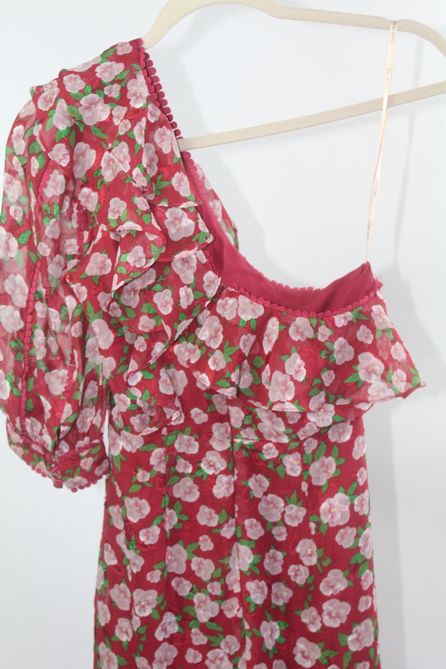 Women's Dark Pink Red/Pink Floral Dress Size 2