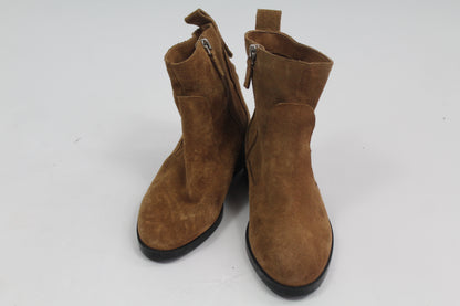 Women's Zara Trafaluc Brown Suede Booties Size UK 36