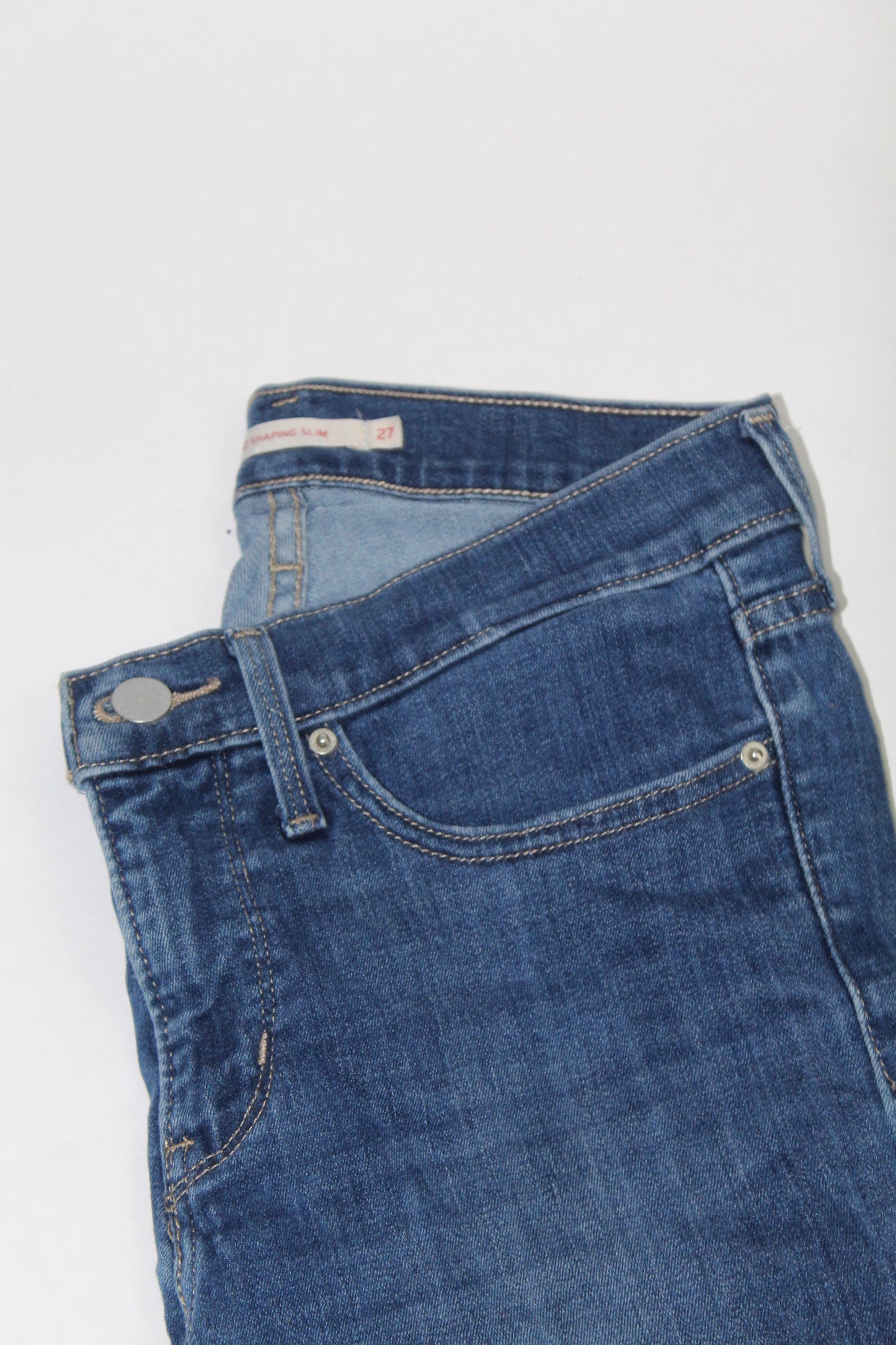 Women’s Dark Wash Slim Fit Levi's Stretch Jeans – Size 27