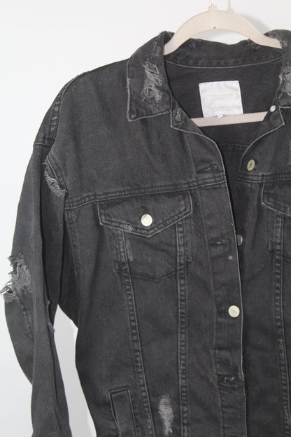 Women's Zara Trafaluc Denim Distressed Jacket Size Small