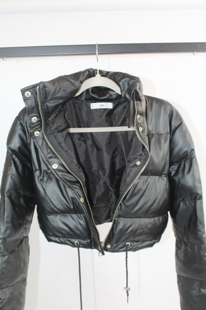 Women's Black Adika Cropped Puffer Jacket Size Small