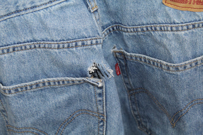 Women's Levi Denim Overalls Partially Distressed Size Medium