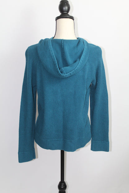 Women’s Michael Kors Teal Ribbed Knit Hoodie – Size Large