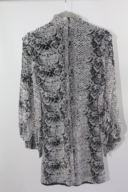 Grey/Black Women's River Island Snake Print Mini Dress Size 6