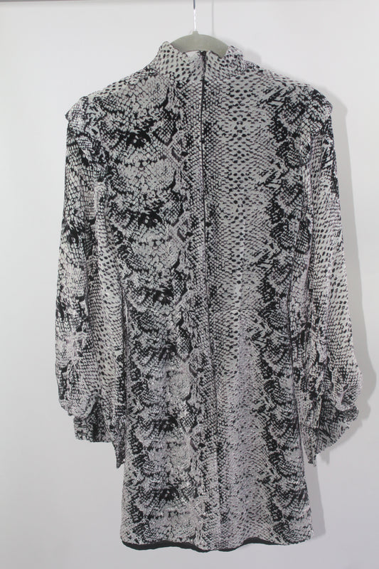 Grey/Black Women's River Island Snake Print Mini Dress Size 6