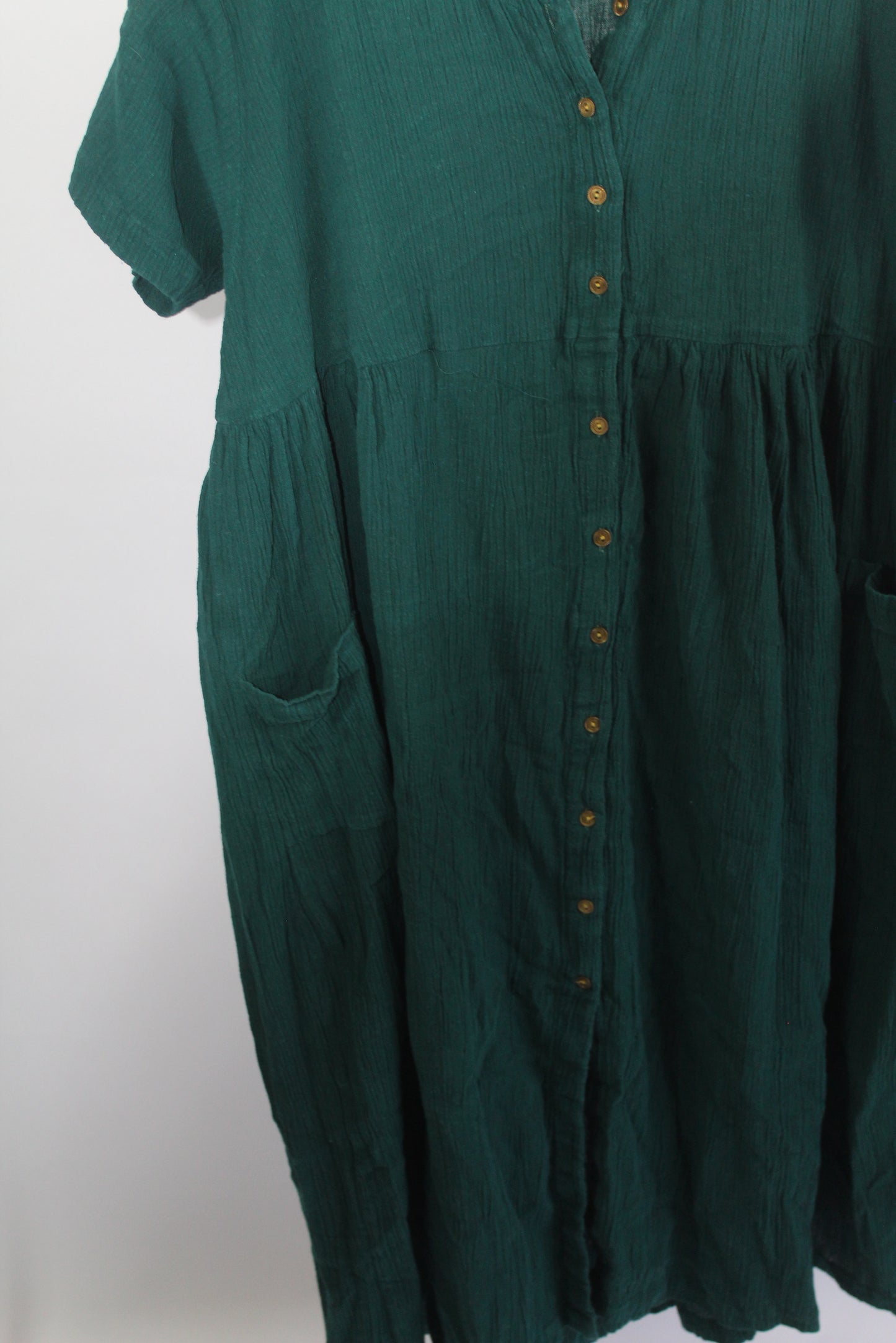 Women's Vintage Maxi Green Dress Laurel Rose Size Large