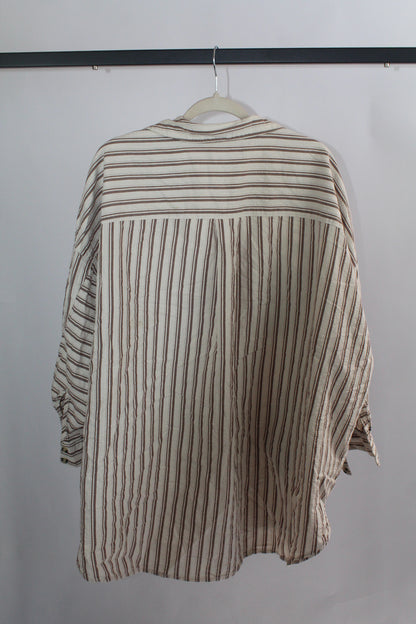 Women's Brown/White Long Sleeve Top Size Medium