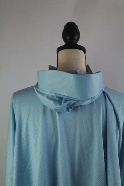 Korean Blue Cropped Sweater with Hoodie/Visor