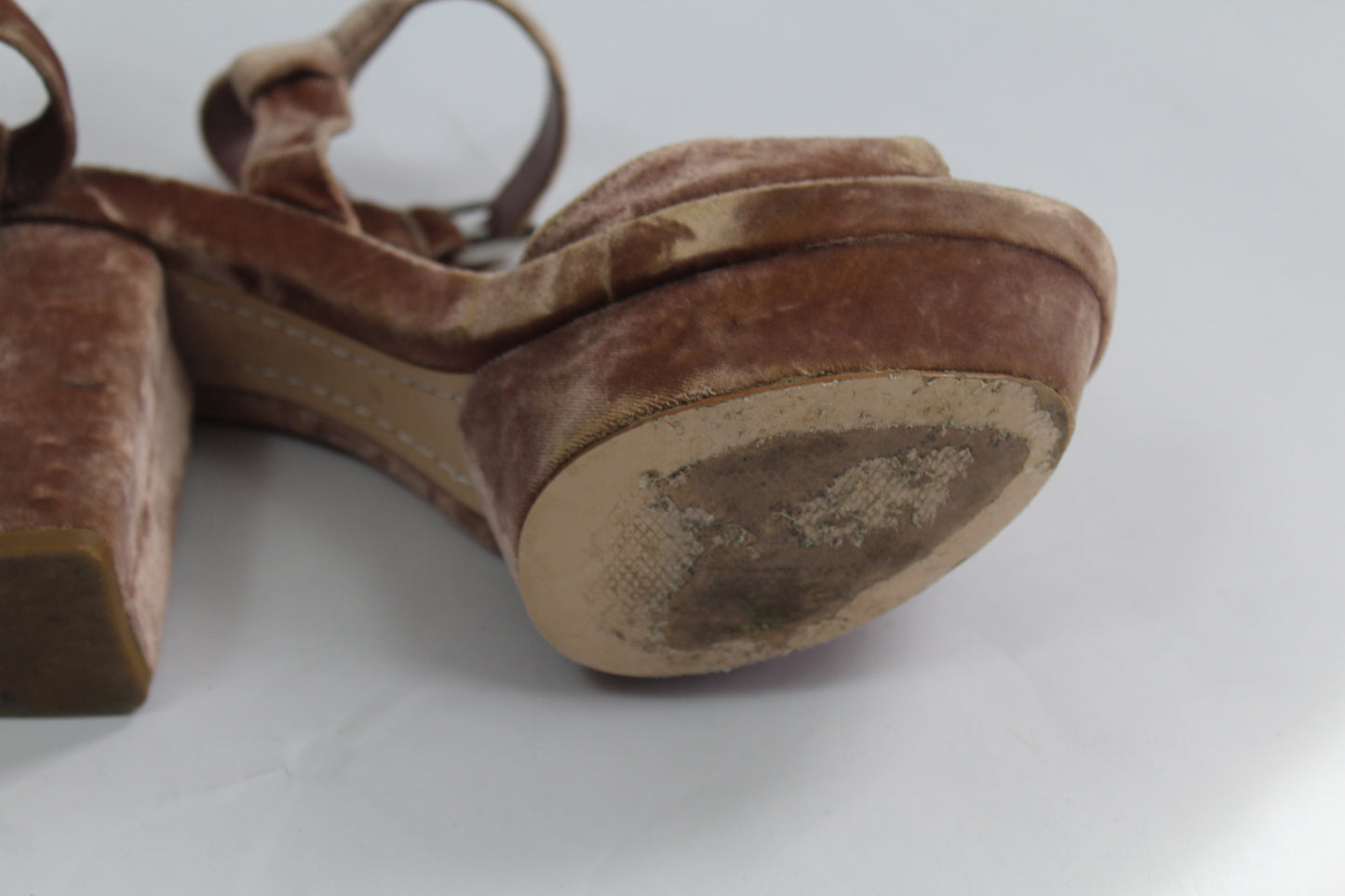 Women's Zara Velvet Chunk Heels Size ?