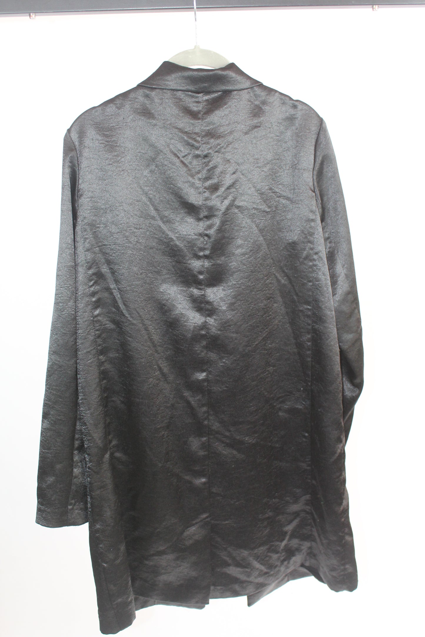 Women's Long Black Satin Cardigan Forever 21 Size Medium