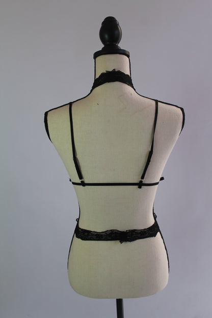 Black Lace Lingerie - Thrifted New in Bag - Sizes Vary