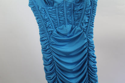 Zara Silk Blue Women's Mini Dress Size Small