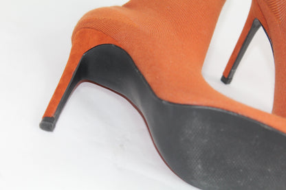 Zara Brown Basic Sock Booties Size 36