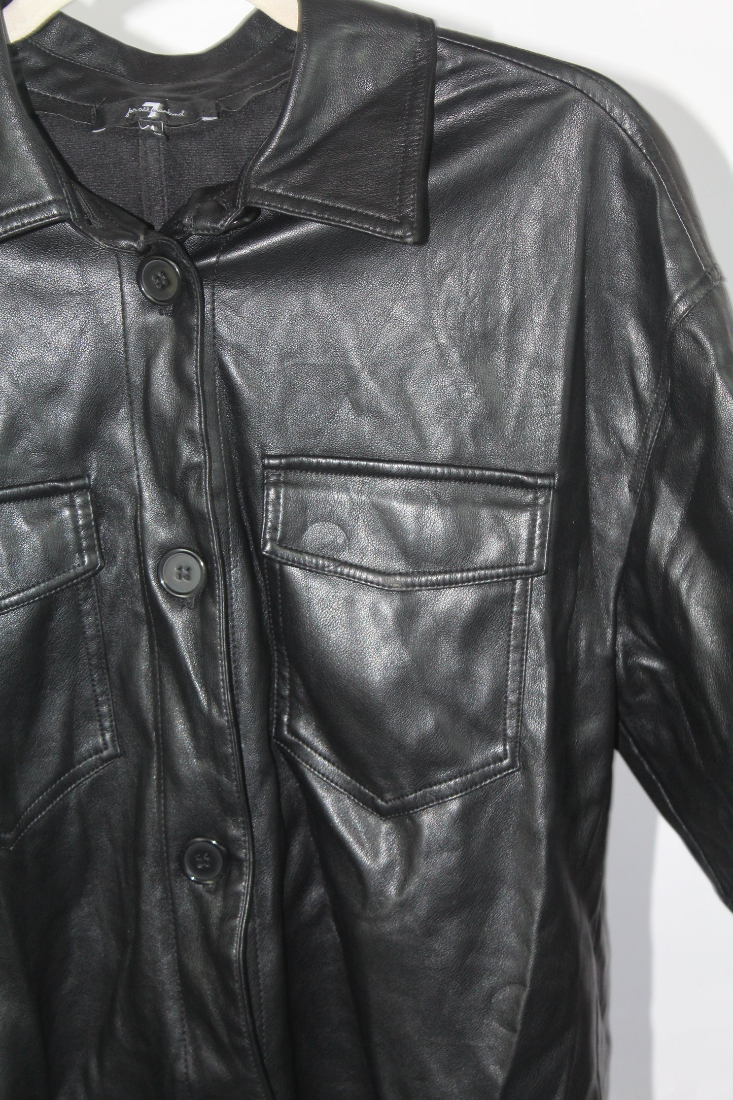7 for Man Kind Women's Black Pleather Dress Size Medium