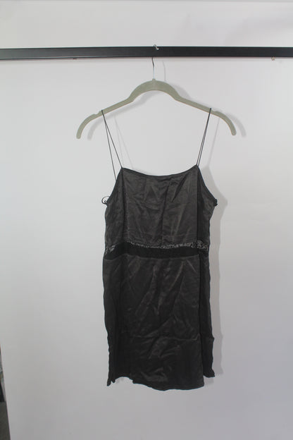 Zara Trafaluc Collection Black Satin Mini Dress Size XS