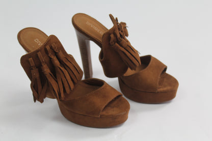 Women's Brown Suede Heels Size 37