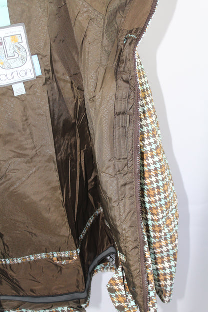 Women's Snow Jacket Burton Brown Plaid Size Small