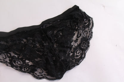 Black Lace Lingerie Block Top w/Underwear - Thrifted New in Bag - Sizes Vary