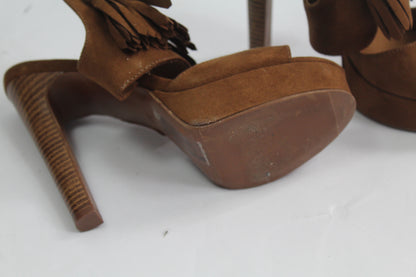 Women's Brown Suede Heels Size 37