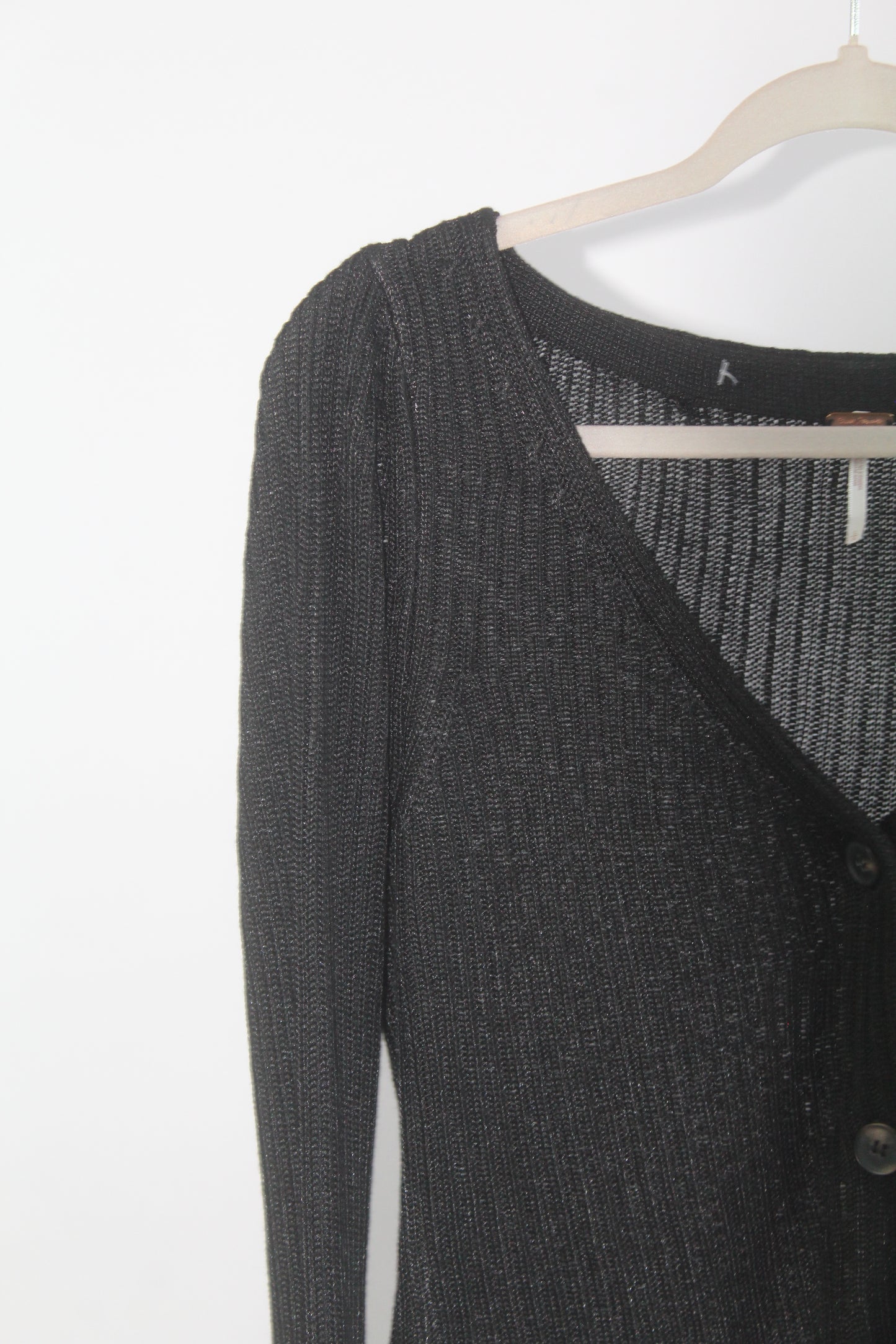 Free People Black Cropped Cardigan Size Large