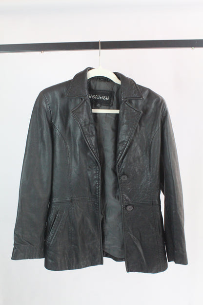 Women's Black Leather Kenneth Cole Reaction Jacket XS