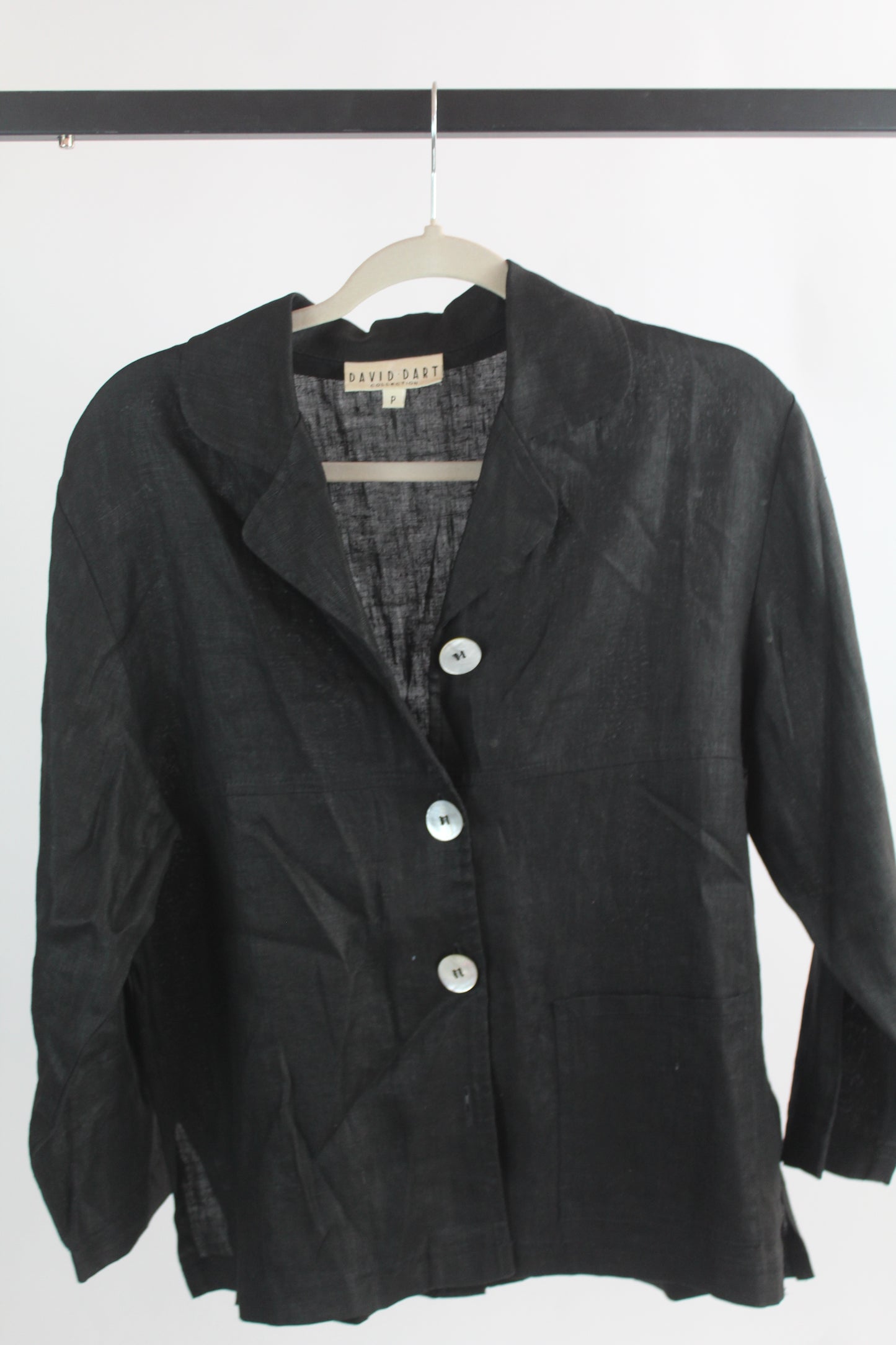 Women's Vintage David Bart Petite Black Long Sleeve